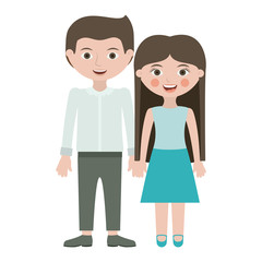 Couple cartoon icon. Relationship family love and romance theme. Isolated design. Vector illustration
