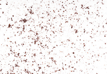 coffee powder on white background. top view