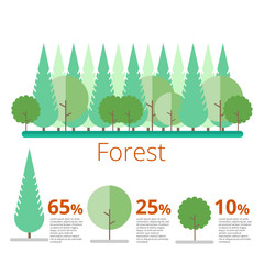 Group of trees isolated on a white background.