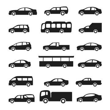 Cars icons vector set