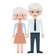 Obraz premium Couple of grandparents cartoon icon. Relationship family love and romance theme. Isolated design. Vector illustration