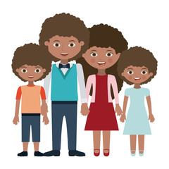 Parents daughter and son cartoon icon. Family relationship avatar and generation theme. Isolated design. Vector illustration