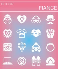 Vector Fiance icon set
