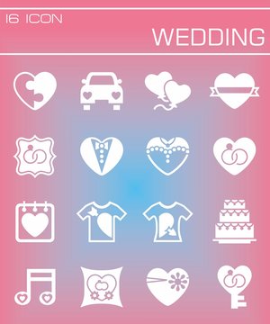 Vector Wedding icon set