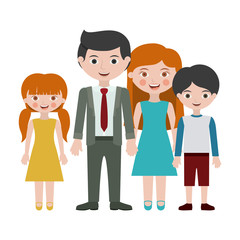Parents daughter and son cartoon icon. Family relationship avatar and generation theme. Isolated design. Vector illustration