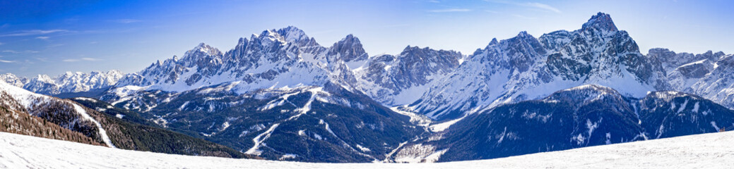 Dolomites mountains in winter