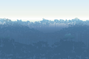 Forest trees background. Vector nature background