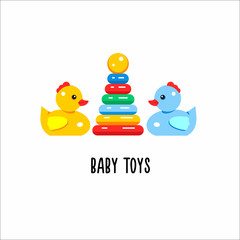 Toys kids. Vector logo, symbol. The sign for the toy store, kindergarten