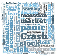 Fototapeta premium stock crash panic word cloud