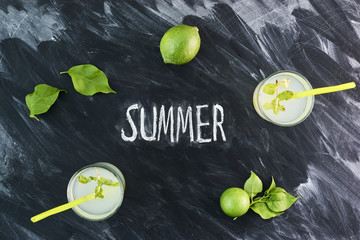 Lemonade on blackboard summer