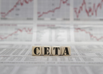 CETA word built with letter cubes