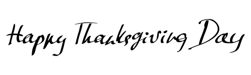 Fototapeta na wymiar Happy Thanksgiving Day hand drawn lettering text