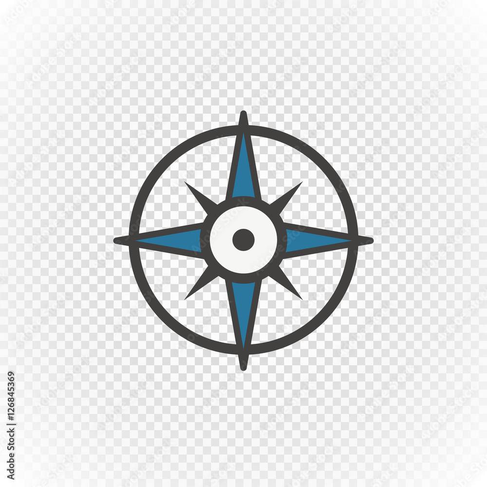 Aufkleber Compass retro design vector icon isolated on transparent