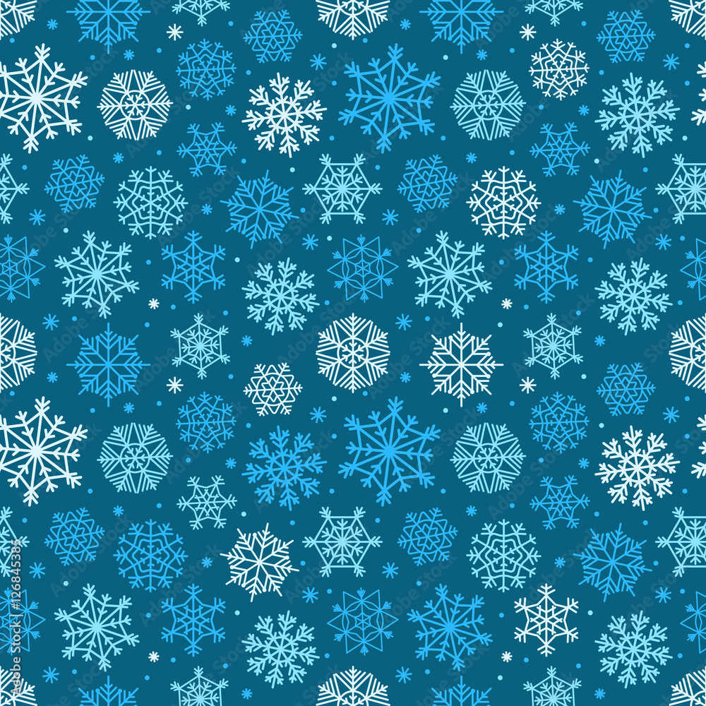 Aufkleber different snowflakes set. abstract seamless background