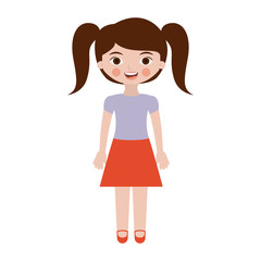 Girl cartoon icon. Kid childhood little people and person theme. Isolated design. Vector illustration