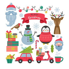 Christmas holiday elements for graphic and web design