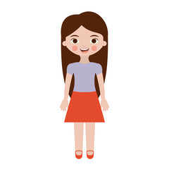 Girl cartoon icon. Kid childhood little people and person theme. Isolated design. Vector illustration
