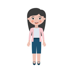 Girl cartoon icon. Kid childhood little people and person theme. Isolated design. Vector illustration