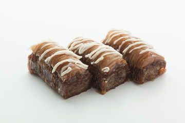 Tasty Turkish delight isolated on white