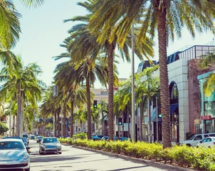 Cercles muraux Los Angeles Rodeo Drive par une journée ensoleillée