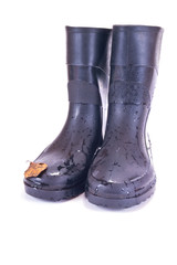 Pair rubber knee-boot