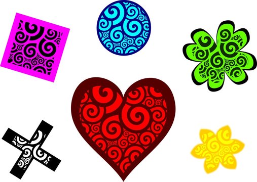 Colour spiral symbols 