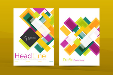 Set of modern geometric business annual report covers