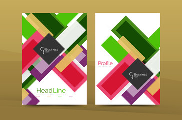 Set of modern geometric business annual report covers