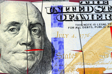 American currency one hundred dollar bill - Finance and banking concept