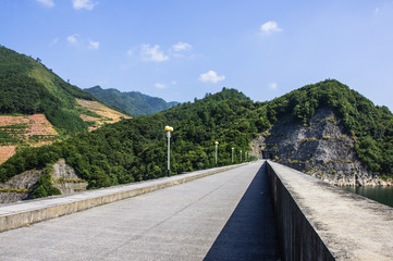 The mountains scenery with blue sky