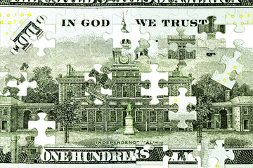 American currency one hundred dollar bill - Finance and banking concept