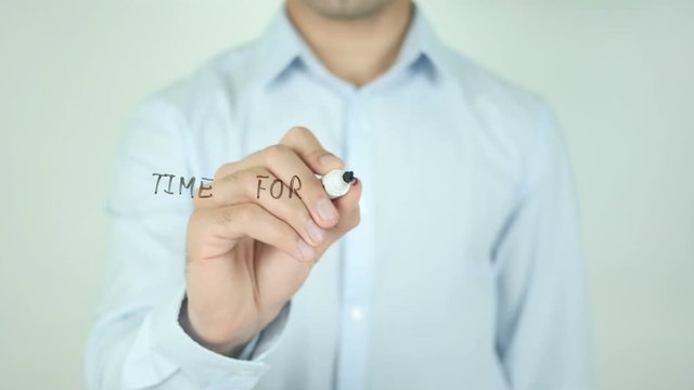 Time for Standards, Man Writing on Screen