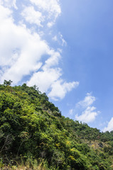 The mountains scenery with blue sky