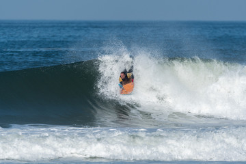 Bodyboarder in action
