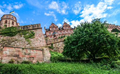 Fototapeta na wymiar Schlosspanorama Heidelberg