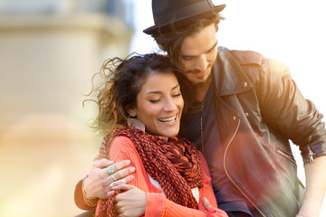 Young couple visiting paris
