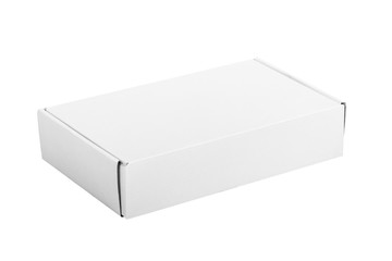 White paper box on white background