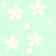 White flower seamless pattern background no.2.1