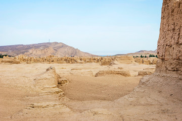 Fototapeta na wymiar Jiaohe Ancient Ruins, Turpan, Xinjiang Uyghur Autonomous Region, China