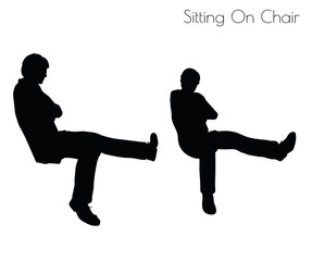 Fototapeta na wymiar man in Sitting Pose On Chair pose