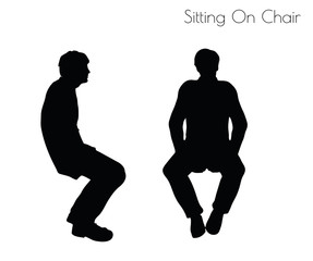 Fototapeta na wymiar Two Men In Sitting Pose On Chair Pose Isolated On White