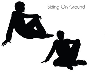  man in Sitting Pose On Ground