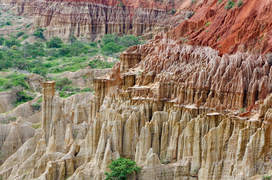 Natural phenomenon Miradouro da Lua or the Moon Landscape in Angola