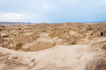 Obraz premium Jiaohe Ancient Ruins, Turpan, Xinjiang Uyghur Autonomous Region, China