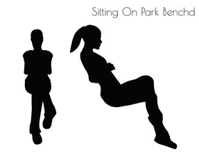 woman in Sitting On Park Bench pose