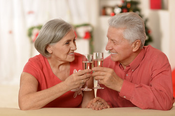 Senior couple celebrating New Year