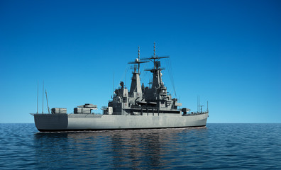 Obraz premium Modern Warship In The Ocean