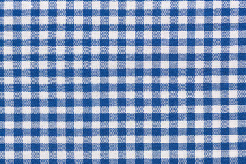 Blue checkered rural tablecloth background.