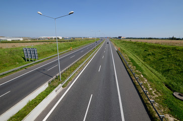 Highway A4 near Gliwice in Poland