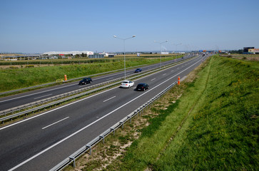 Highway A4 near Gliwice in Poland - obrazy, fototapety, plakaty